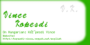 vince kopesdi business card